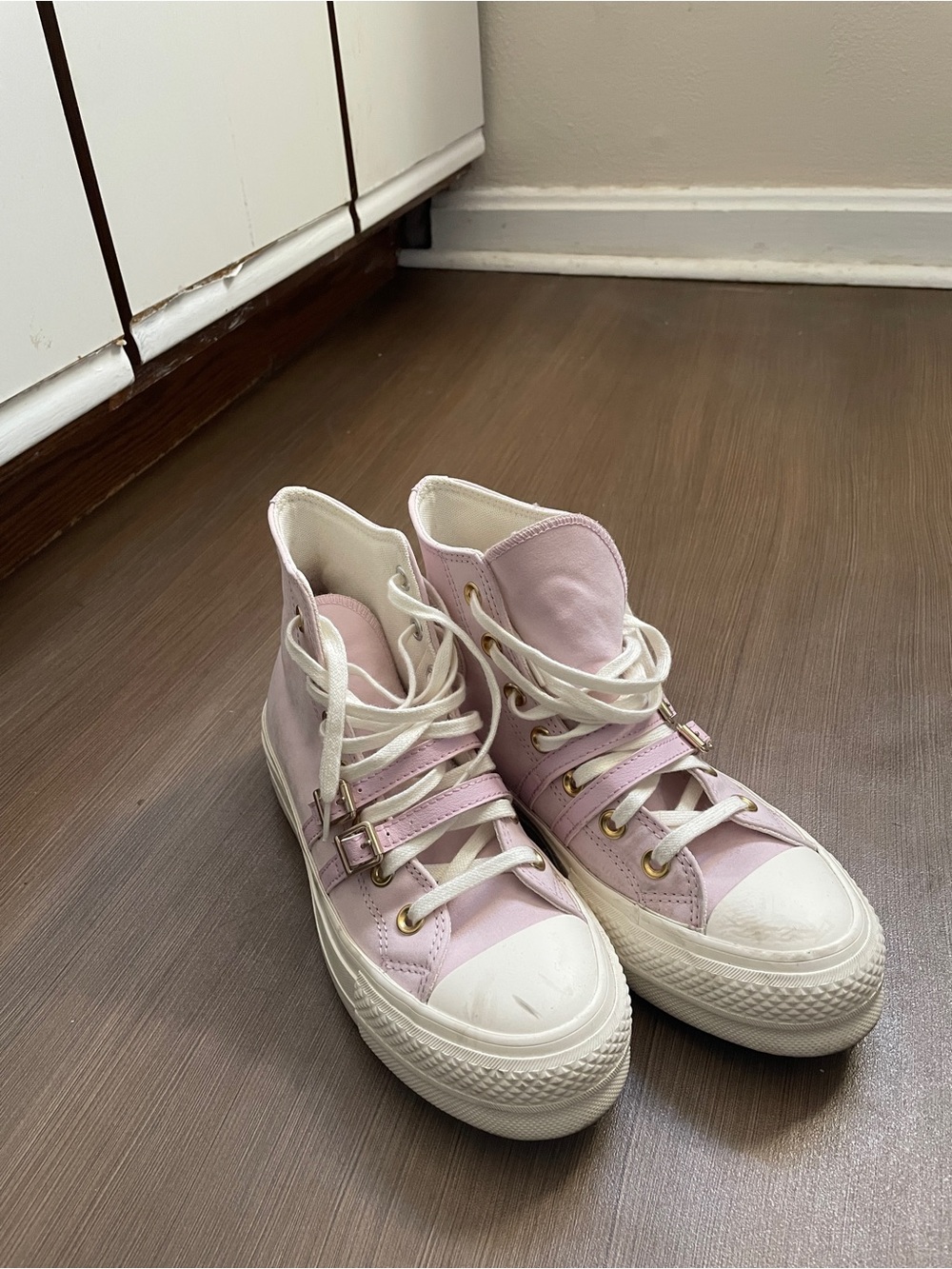Pink Platform Converse